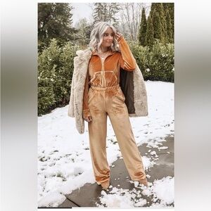 Fabletics gold jumpsuit